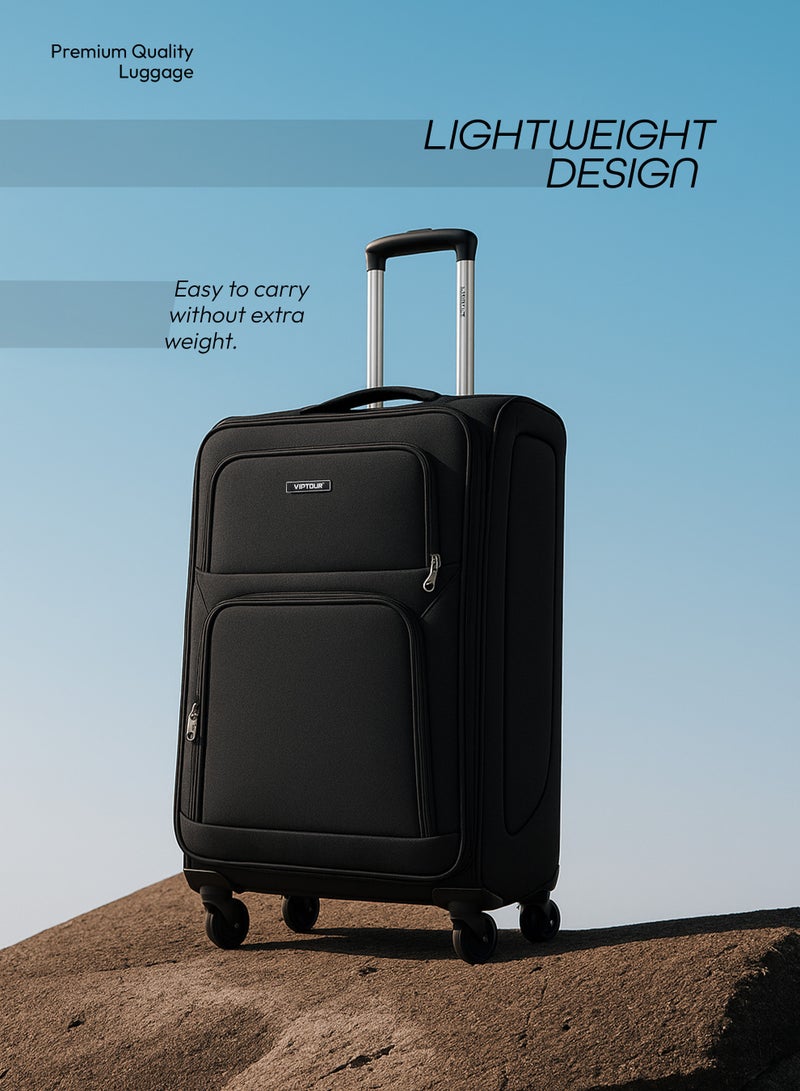 VIPTOUR 4PCS Fabric Luggage Set Durable Travel Suitcase with Spinner Wheels - Image 4