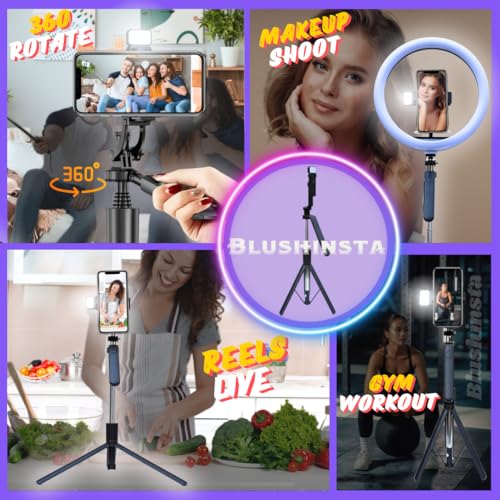 Blushinsta S64S Selfie Stick with Tripod and Remote Control - 360° Rotation, Full Stability, Compact Design, Compatible with Android Smartphones - Image 5
