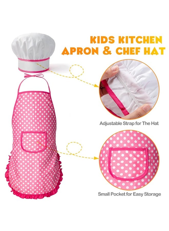 Tigerhu 26PCS Play Kitchen Accessories, Kitchen Pretend Play Cooking Toys w/ Stainless Steel Cookware, Apron & Chef Hat,Pots and Pans Set, Cutting Foods, Great Learning Gifts for Toddler & Boys Girls - Image 1