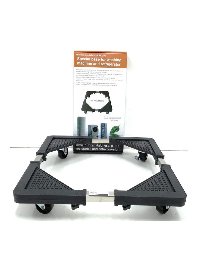 shopi.ae Heavy Duty Washing Machine And Refrigerator Adjustable Stand DX0035 Black - Image 1