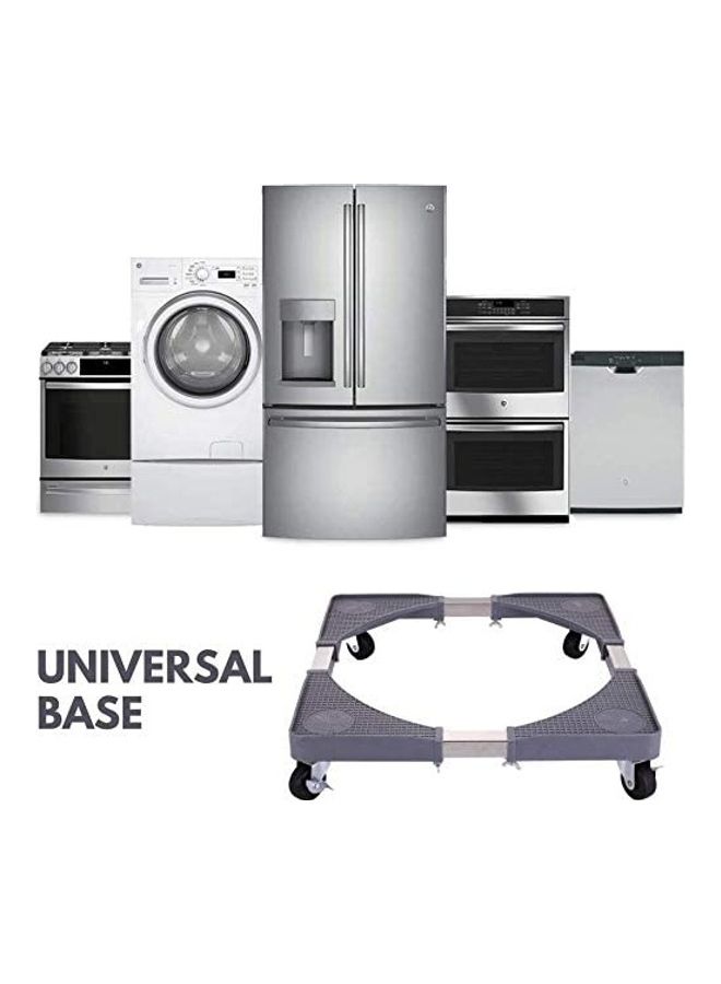 shopi.ae Heavy Duty Washing Machine And Refrigerator Adjustable Stand DX0035 Black - Image 2
