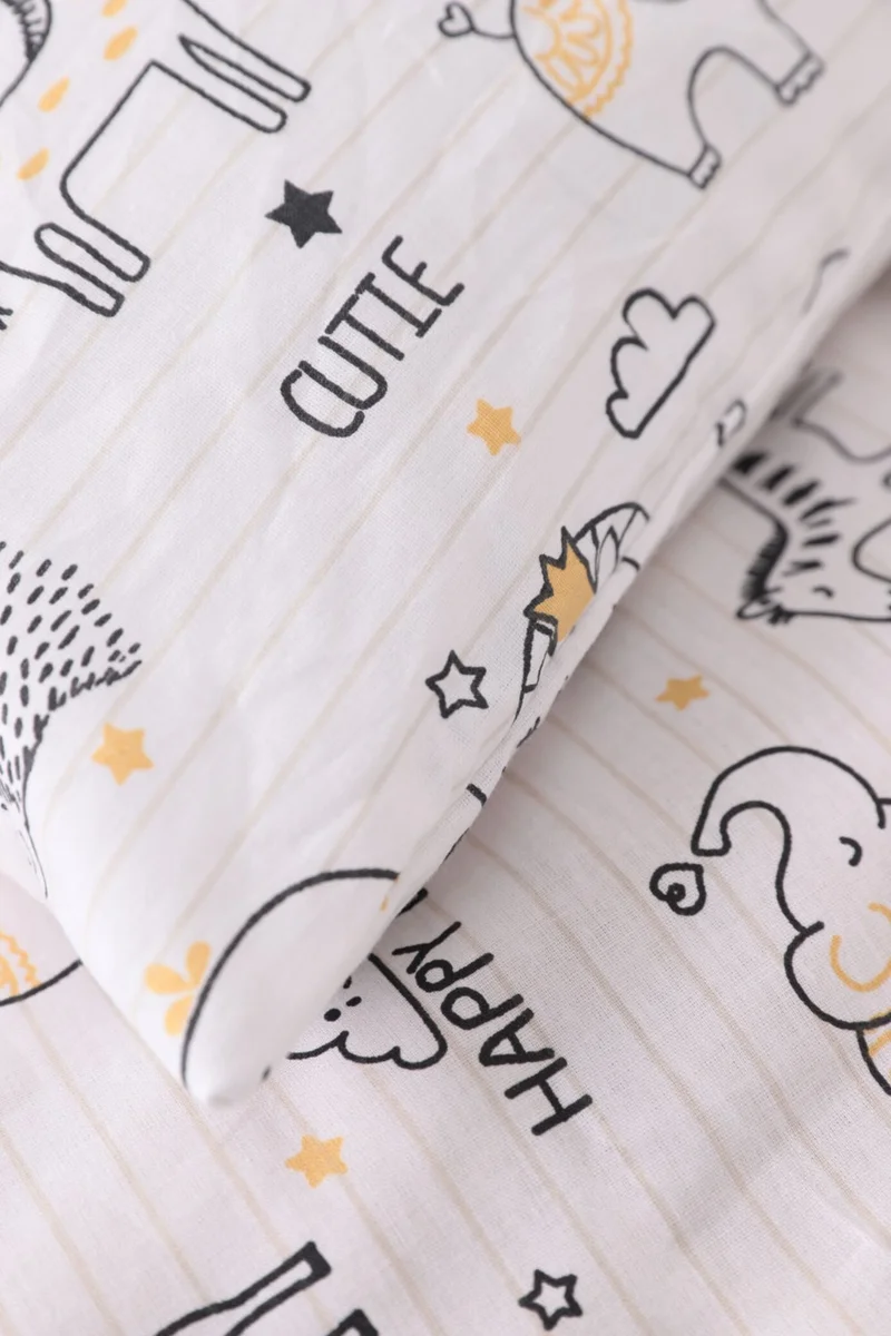 فافورا Baby 100% Cotton Happy Baby Duvet Cover Set - White