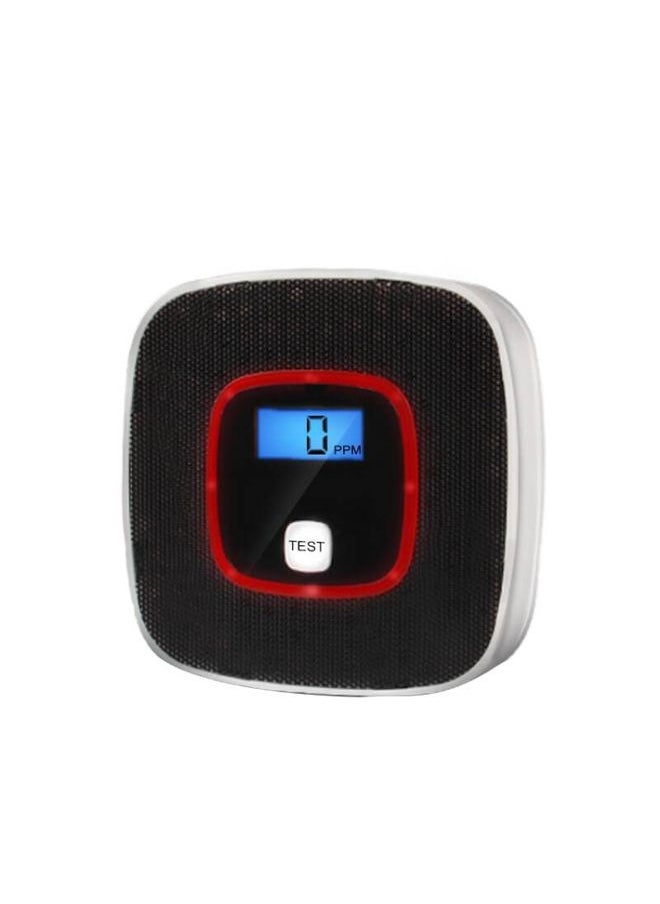 BURAQ - Carbon Monoxide Detector Gas Alarm Sensor Poisoning Gas Tester Human Voice Warning Detector with LCD Display(Black) - Image 1