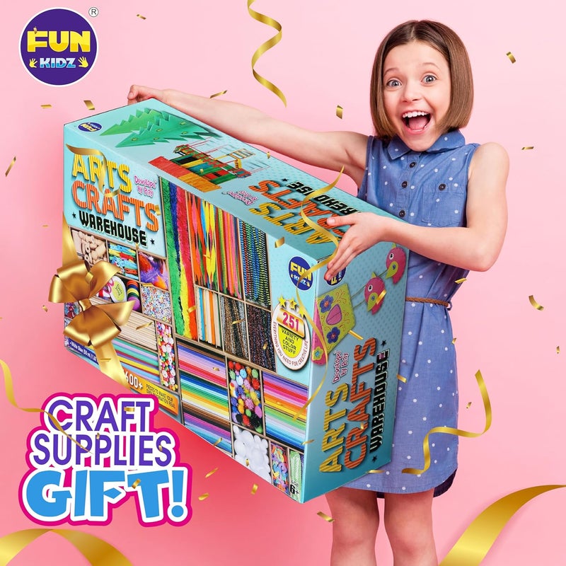 DEVELOPE BY PLAY 3 Layers Jumbo Arts and Crafts Supplies Warehouse, Biggest Chest Box 17.91Wx12.4L Includes 1600+ Giant Craft Materials Kit for Kids 6-12 Creative Toys Birthday Gift for Preschool Girls and Boys - Image 3