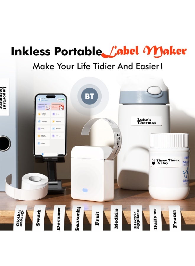 Mini Portable Thermal Label Printer – Handheld Ink-Free Bluetooth Label Maker for Home & Office, Compatible with iOS, Android & Windows, Ideal for Price Tags, Barcode Labels & - Image 2