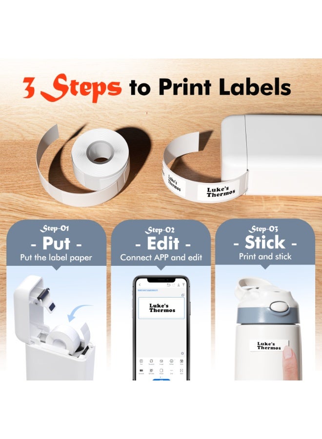Mini Portable Thermal Label Printer – Handheld Ink-Free Bluetooth Label Maker for Home & Office, Compatible with iOS, Android & Windows, Ideal for Price Tags, Barcode Labels & - Image 4