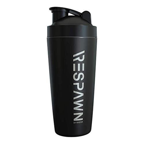 RESPAWN By Razer Stainless Steel Shaker - Black - Dual-Insulated Shaker Cup - Built-In Grate - Locking Cap - 20oz - Image 1