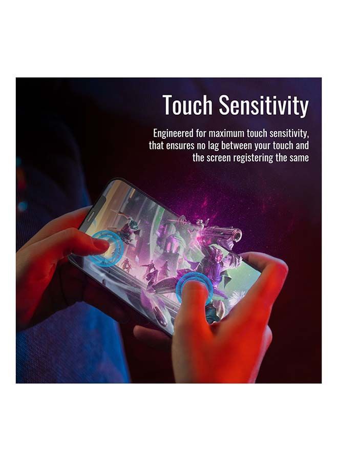 NIBEMINENT Anti-Fingerprint 3D Screen Guard with Silicone Bumper for iPhone 13 Clear - Image 5