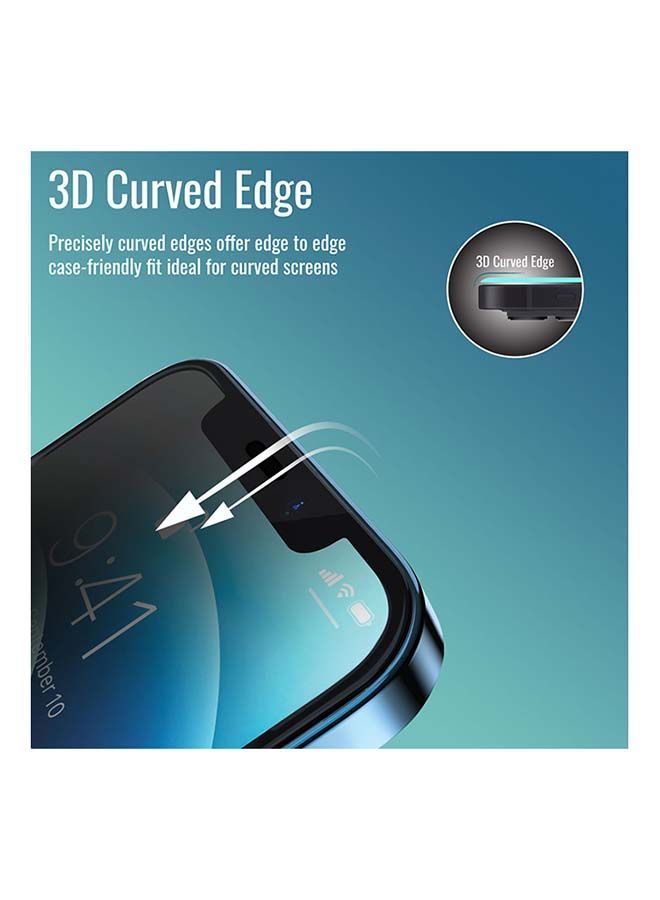 NIBEMINENT Anti-Fingerprint 3D Screen Guard with Silicone Bumper for iPhone 13 Clear - Image 3