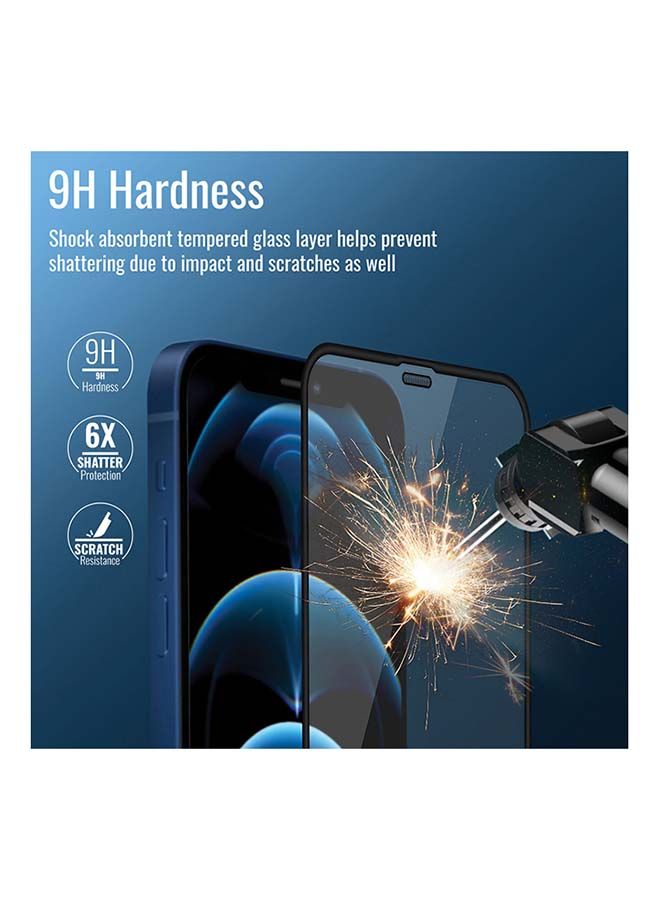NIBEMINENT Anti-Fingerprint 3D Screen Guard with Silicone Bumper for iPhone 13 Clear - Image 4