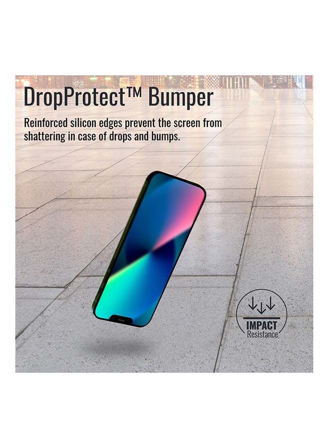 NIBEMINENT Anti-Fingerprint 3D Screen Guard with Silicone Bumper for iPhone 13 Clear - Image 2