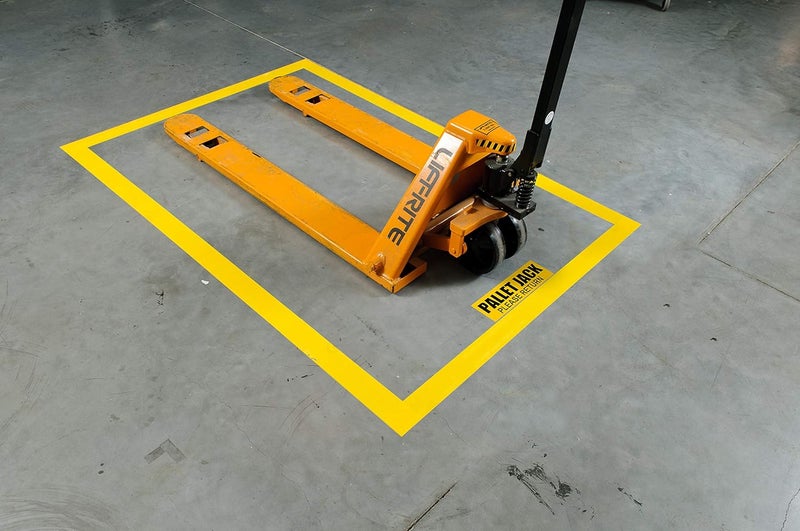 Brady ToughStripe Floor Marking Tape - Yellow, Non-Abrasive Floor Tape - 2" Width, 100' Length for Concrete, Harsh Conditions, Forklift, High Traffic Floors (104312) - Image 2