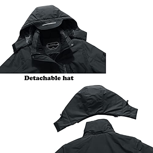 SUOKENI Women's Waterproof Warm Winter Snow Coat Hooded Raincoat Ski Snowboarding Jacket - Image 4