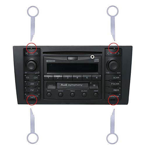Keple أداة إزالة راديو السيارة مفتاح مجموعة مفاتيح إفراج DIN متوافقة مع أودي، فولكس فاجن، مرسيدس بنز، بي إم دبليو OEM وحدة رأس مشغل CD | أدوات خطافات ستيريو دبابيس عالمية - Image 4