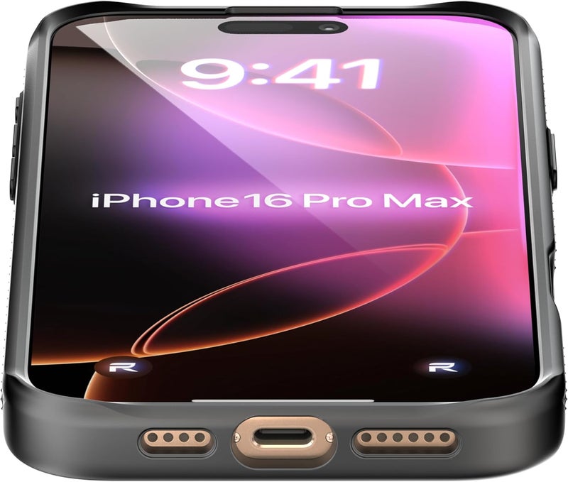 ريبل علبة لهاتف iPhone 16 Pro Max [الجيل السادس - ألياف الأراميد] متوافقة بقوة مع MagSafe، جوانب مانعة للانزلاق، زوايا مقاومة للصدمات، عدسة وأزرار معدنية، تصميم حماية مطور، هاتف 6.9 بوصة 2024 (أسود) - Image 5