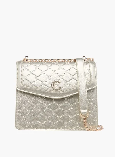 Le Confort Womens Monogram Embossed Crossbody Bag With Magnetic Closure