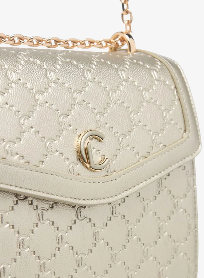 Le Confort GOLD Womens Monogram Embossed Crossbody Bag With Magnetic Closure for Women | Best Price UAE