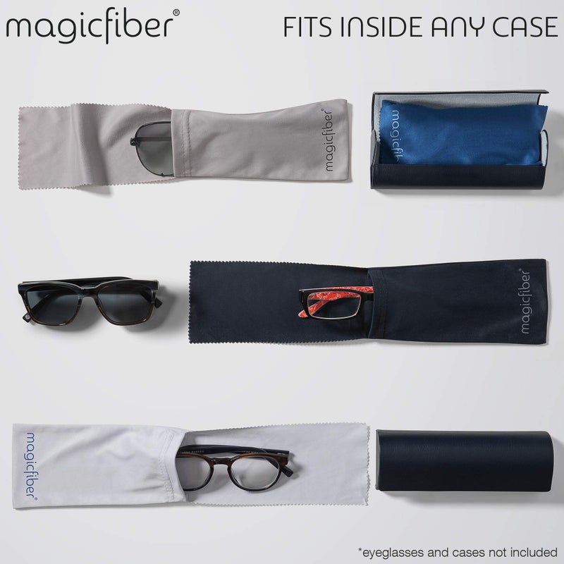 MagicFiber Eyeglass Cleaning Cloth Case (4 Pack, Soft) Works as Glasses & Eyeglass Cleaner, Glasses Case Soft, Sunglasses Pouch, Fabric Pocket Sleeve Wrap Bag for Men, Women - Image 4