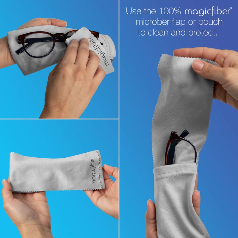 MagicFiber Eyeglass Cleaning Cloth Case (4 Pack, Soft) Works as Glasses & Eyeglass Cleaner, Glasses Case Soft, Sunglasses Pouch, Fabric Pocket Sleeve Wrap Bag for Men, Women - Image 3