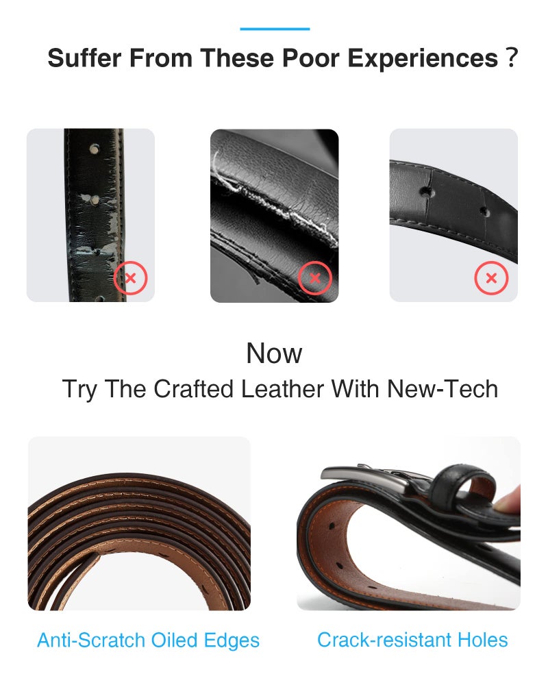 CHAOREN Mens Belts Leather Gift for Men - Ideal Match for Mens Dress Shoes - Image 2