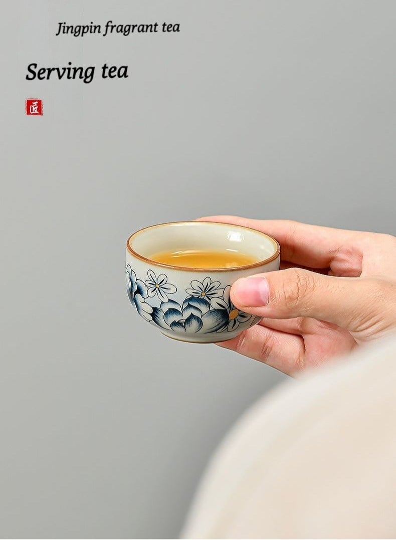 فرن الكونغ فو مجموعة شاي السيراميك المكتب المنزلي الخفيفة الفاخرة الراقية غطاء وعاء الشاي الصيني مجموعة صينية الشاي - Image 5