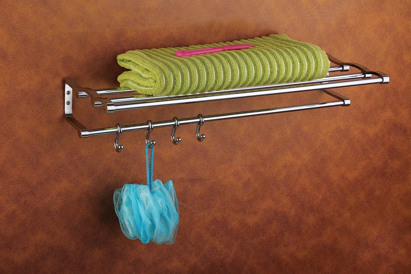 iSTAR New Look Double Rod Towel Rod Silver Towel Holder 24 inch Longer 2 Bar Towel Rod (Stainless Steel) (Pack of 1) - Image 2