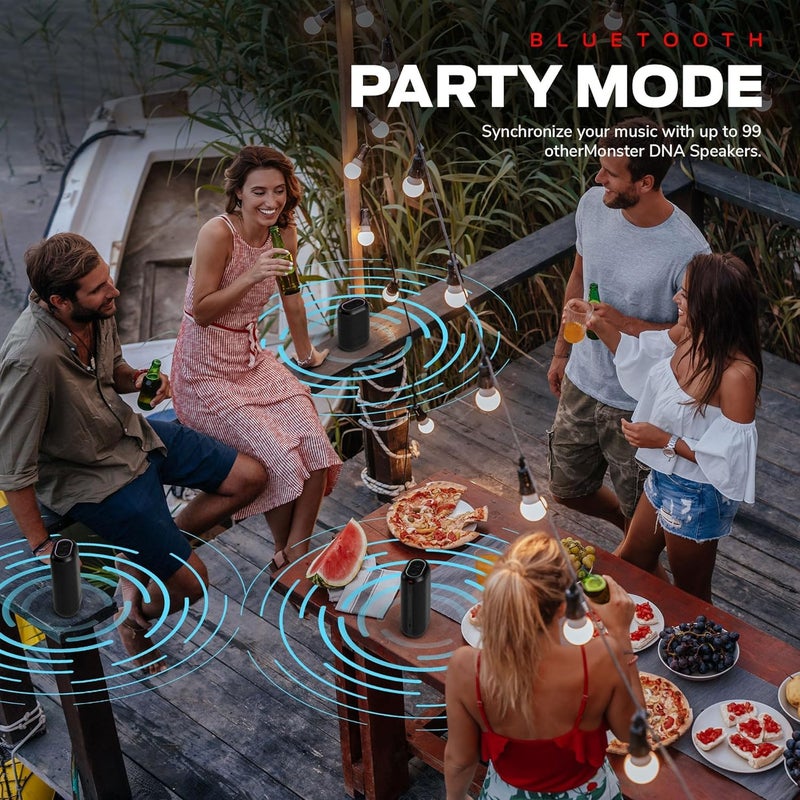Monster DNA Max Portable Bluetooth Speaker, Loud Portable Speaker with 360 Bass Sound and 10W Qi Certified Wireless Charging Pad, IP67 Waterproof- for Travel, Indoor and Outdoor Use - Image 5