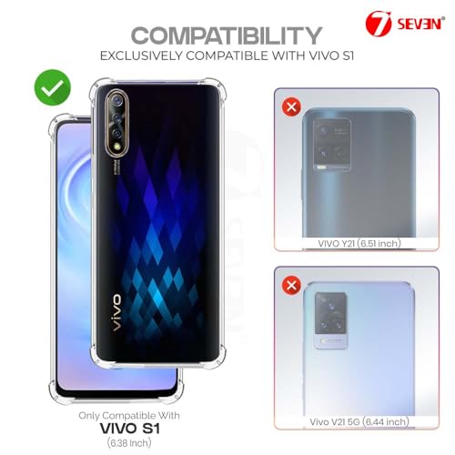 7-Seven 7SEVEN® Back Cover for VIVO S1 Transparent Mobile Back Case Shock Proof Design Camera Edges Protection Crystal Clear Phone Case Silicon Soft TPU and Flexible Bumper Phone Cover - Image 2