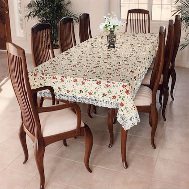 Homerz Premium 8-10 Seater Dining Table Cover, Size 60 x 108 inch Exact, Waterproof and Easy to Clean (Wallpaper Yellow) - Image 4