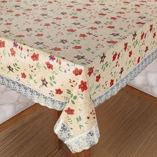 Homerz Premium 8-10 Seater Dining Table Cover, Size 60 x 108 inch Exact, Waterproof and Easy to Clean (Wallpaper Yellow) - Image 2