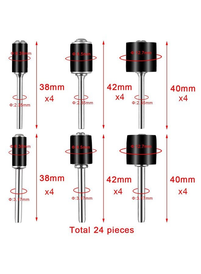 AUSTOR 531 Pcs Sanding Drum Set,504 Pcs Drum Sander Sleeves(80# 120# 150# 240# 320# 400# 600#) 24 Pcs Drum Mandrels 2 Pcs Self-Tightening Drill Chuck and 1 Pc Combination Wrench for Dremel Rotary Tool - Image 5