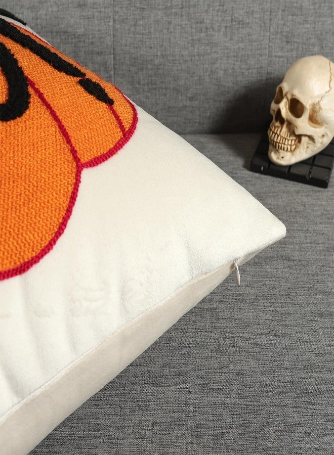 LUOYEHK Halloween Pillow Covers 18x18 Set of 2 Boo Embroidery Throw Pillow Covers Farmhouse Halloween Home Decor Cushion Covers for Couch Sofa Bed - Image 5