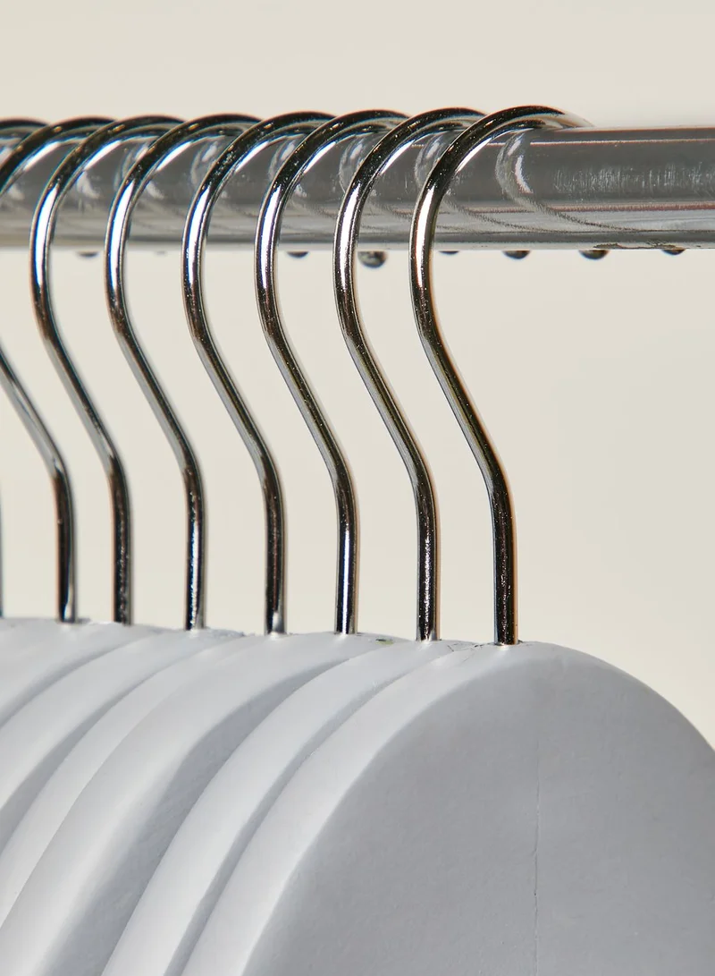 Premier Grey Set Of 10 Wooden Clothes Hangers