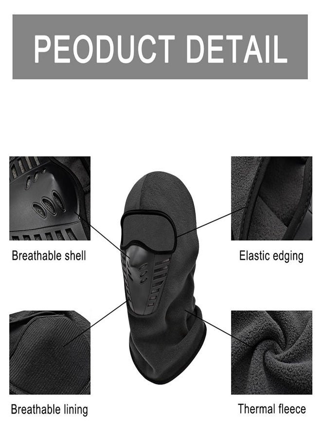 SYOSI قناع تزلج بالاكلافا، 3 قطع قناع تزلج محبوك دافئ وناعم للدراجات النارية في فصل الشتاء مع فتحات تهوية قابلة للتنفس، قناع حراري للشتاء وقناع للتزلج على الدراجات الرياضية، غطاء وجه محبوك للرياضات الخارجية بالاكلافا - Image 2