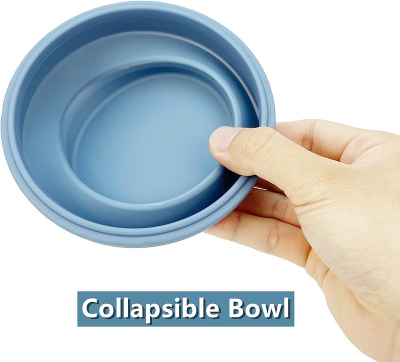 Lunbengo 3piece Collapsible Bowl with Lids Microwave Silicone Meal Prep Lunch Containers Ideal Food Bowls for Snacks Fruits Oatmeal Camping Travel Round Blue - Image 4
