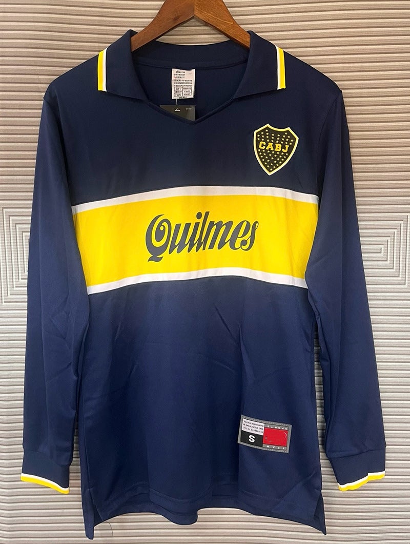 9798 Boca Vintage Cold Jersey No. 10 Riquelme No. 9 Palermo Maradona Home Football Uniform - Image 1