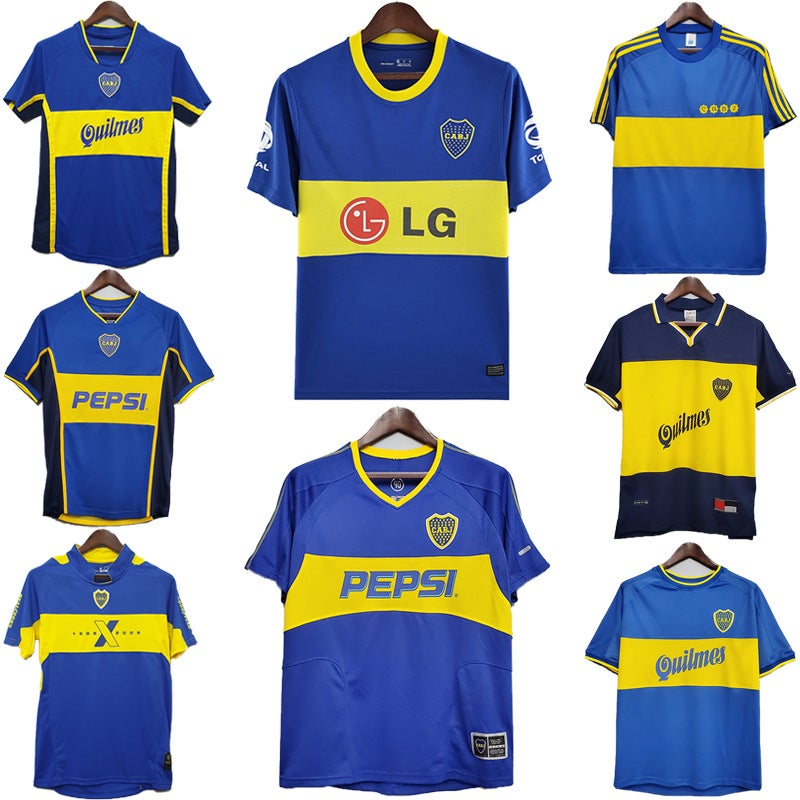 9798 Boca Vintage Cold Jersey No. 10 Riquelme No. 9 Palermo Maradona Home Football Uniform - Image 2