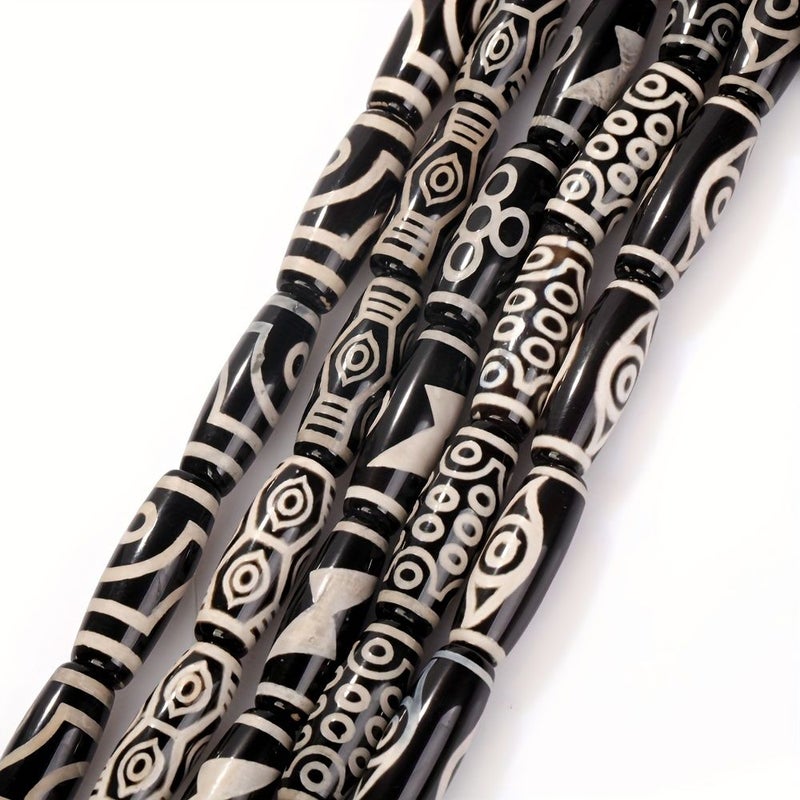 Lomuin Natural Stone Dzi Beads With Eye Wheel Design For DIY Jewelry Bracelet Making Spacer Bead Accessories 1pc Tai - Image 4