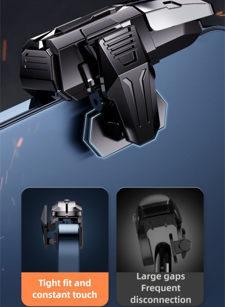 4-on Mobile Game Triggers with 2 Pairs Anti-Slip Finger Sleeves - Gaming Controller for Shooting Games PUBG, Fortnite, Call of Duty Mobile - Compatible with iPhone  Android Phones (Non-Slip Design, - Image 2