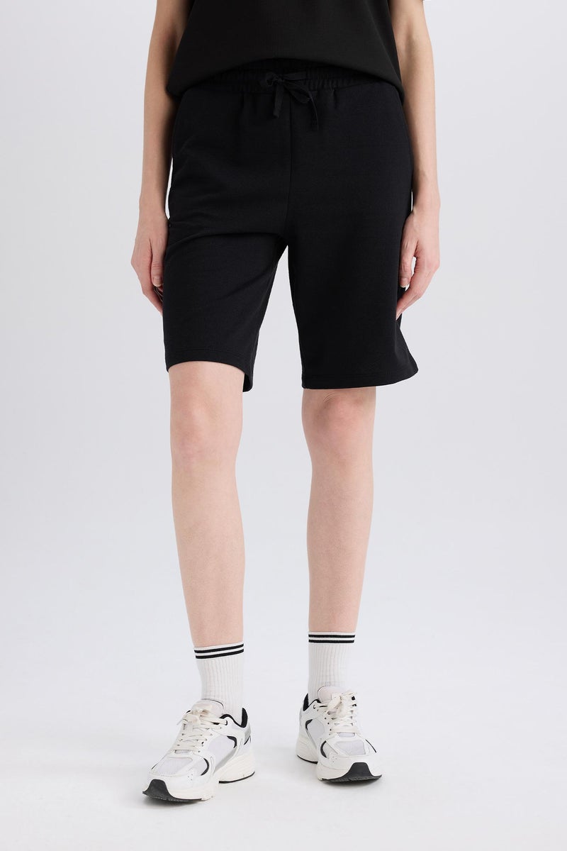 DeFacto Woman Regular Fit Thin Sweatshirt Fabric Basic Normal Waist Regular Hem Bermuda  - Image 1