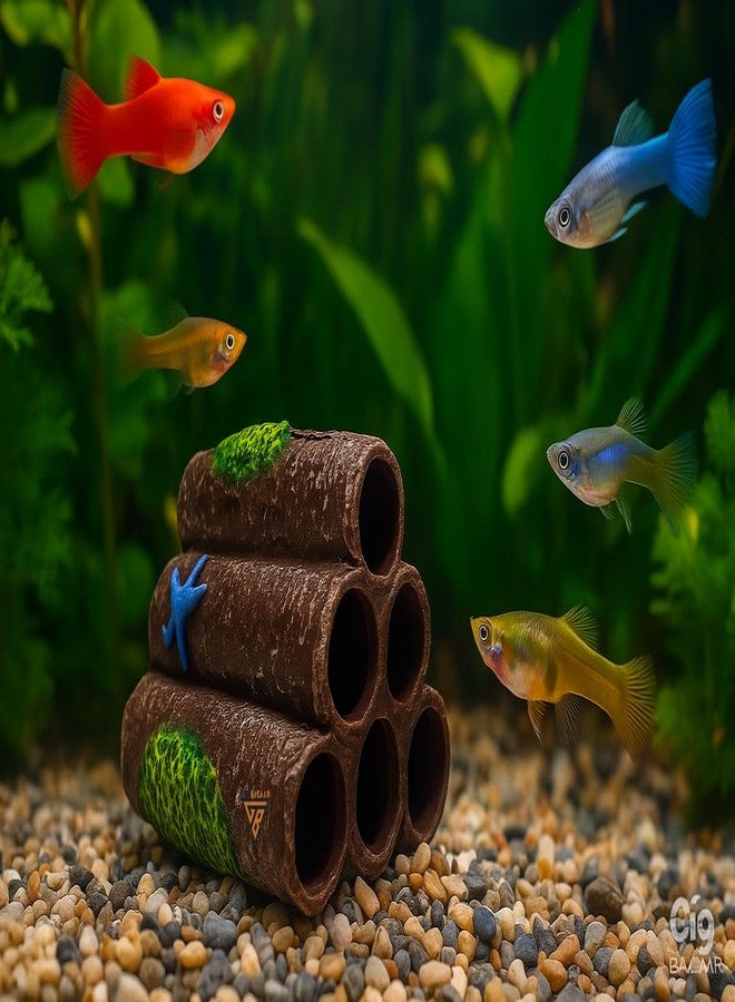 GIG BAZAAR-Aquarium Shelter Pipe Caves Decoration Ornaments - Create a Cozy Hideaway for Your Aquatic Pets Breeding Hiding Spot Area for Shrimp and Small Fish, Decorative Ornament (Red) - Image 1