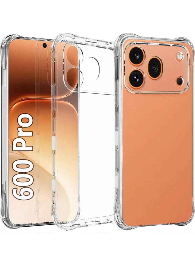 بارالونا غطاء حماية لهاتف Honor 600 Pro، مقاوم للاصفرار، مزود بـ 4 وسائد هوائية في الزوايا، غطاء TPU رفيع مقاوم للخدوش - شفاف - Image 1