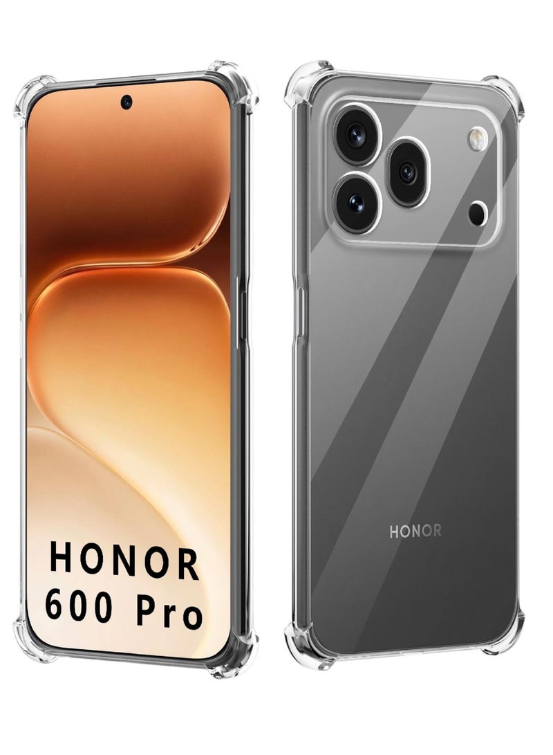 بارالونا غطاء حماية لهاتف Honor 600 Pro، مقاوم للاصفرار، مزود بـ 4 وسائد هوائية في الزوايا، غطاء TPU رفيع مقاوم للخدوش - شفاف - Image 2