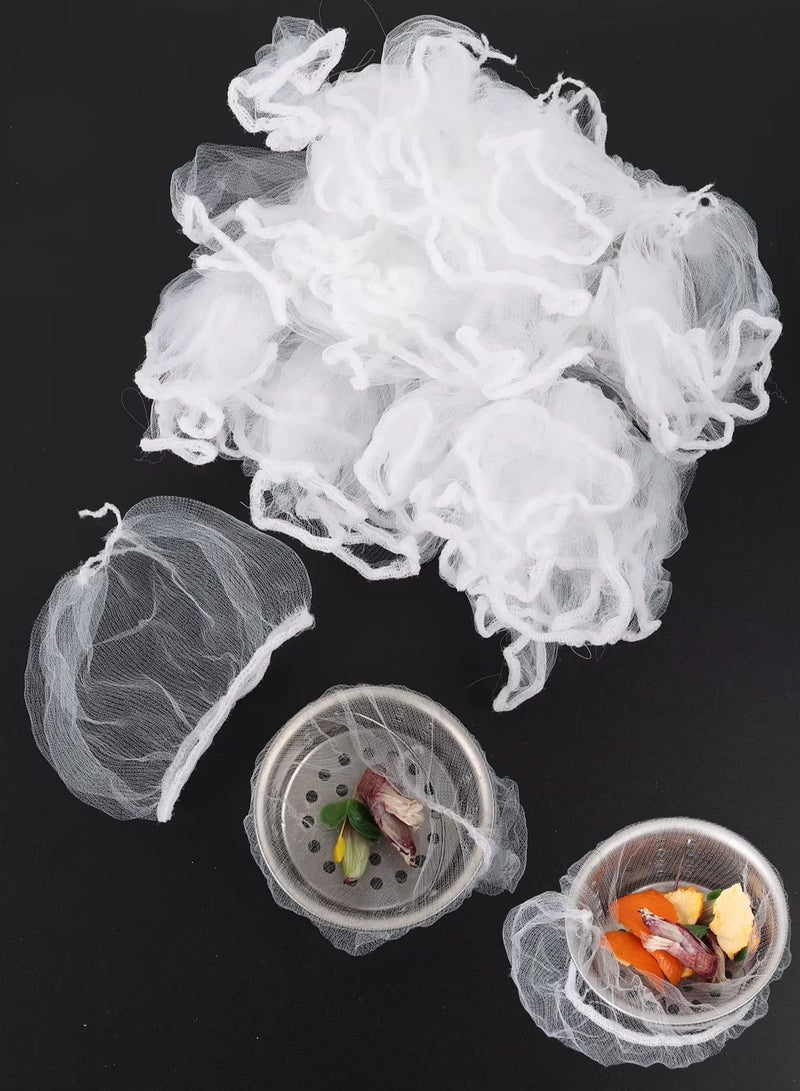 KOOKNA 200 PCS Disposable Mesh Sink Garbage Bags, Universal Fine Mesh Sink Strainer Net Bag for Collecting Food Scraps and Hair, Anti-Clogging Filters for Sink, Shower and Floor Drains, Highly Elastic - Image 5