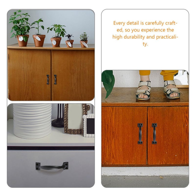 Black Arch Shape Iron Door Handles 14pcs 4 Inch for Cabinet Drawer Dresser Wardrobe - Image 4