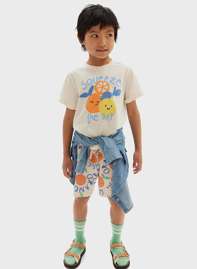 H&M Kids 3- Pack Printed Crew Neck T-Shirt