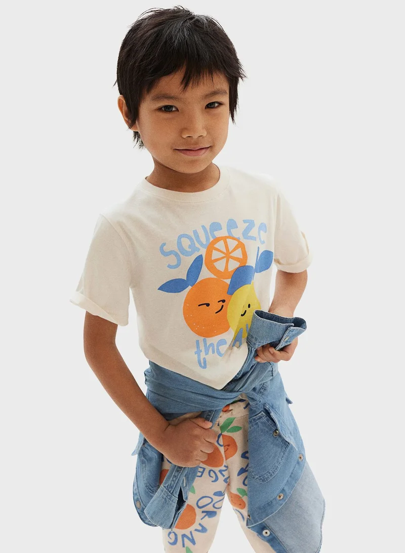 H&M Kids 3- Pack Printed Crew Neck T-Shirt