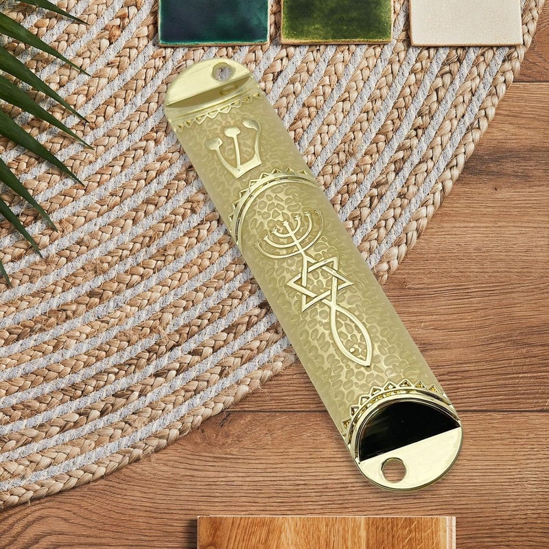 حافظة للميزوزا اليهودية، 16 سم، تصميم فريد، لون بيج - Image 2