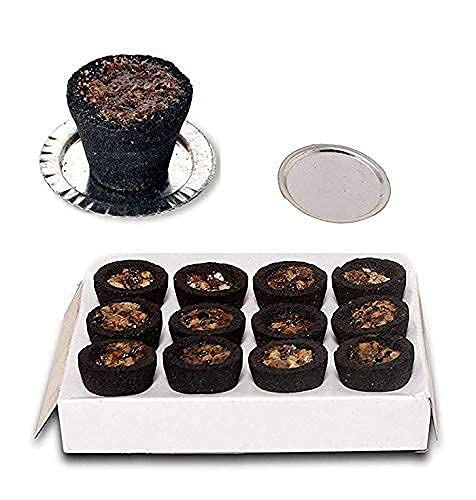 E-Commerce Mania Puja Samagri Pure Loban/Guggal-Sambrani Dhoop Cone/Cups for Evil Eye and Home Purifier with Herbs (Neem, Sandal, Tulsi, Loban and Guggul) -Pack of 24