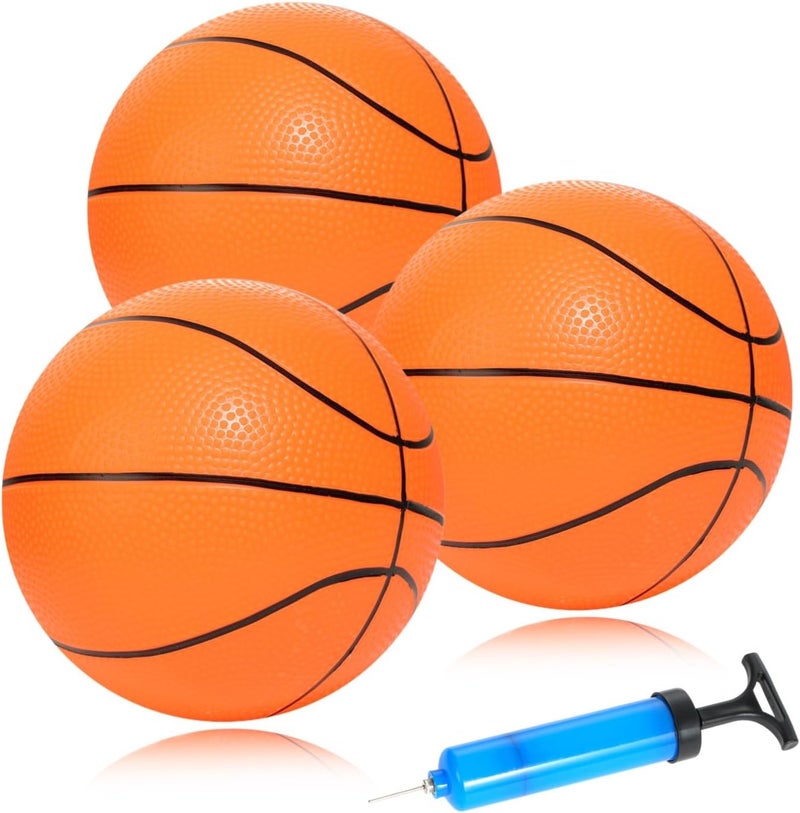 INTOWIND Mini Basketballs 3 Pack - 7inch Small Basketball Size 3 Set with Pump Needle - Ideal for Mini Hoop, Outdoor & Indoor Play - Kids Basketball Party Favors - Image 1